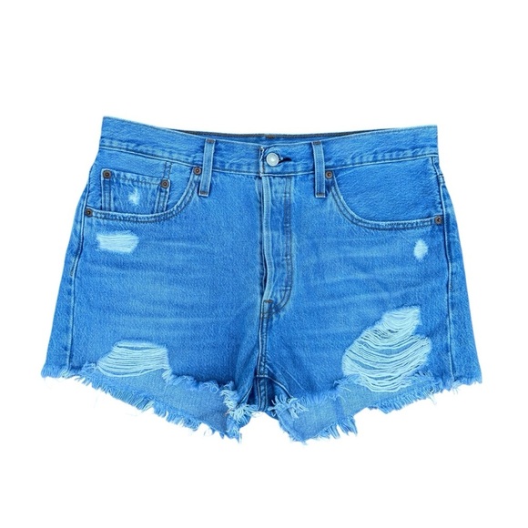 Levi’s 501 Cutoff Denim High Rise Shorts Womens Size 29 - Picture 1 of 7